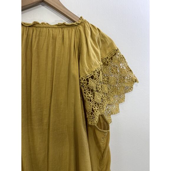 Bohemian Lace Peasant Top XL Cottagecore Hippie Festival Gypsy Ethereal Earthy - Picture 11 of 14